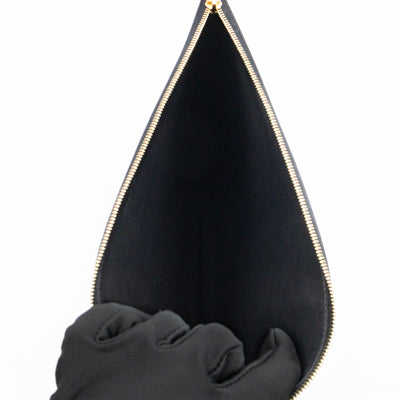Zip Clutch Pouch Wine Smooth Leather