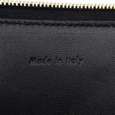 Zip Pouch Flamingo & Black Leather