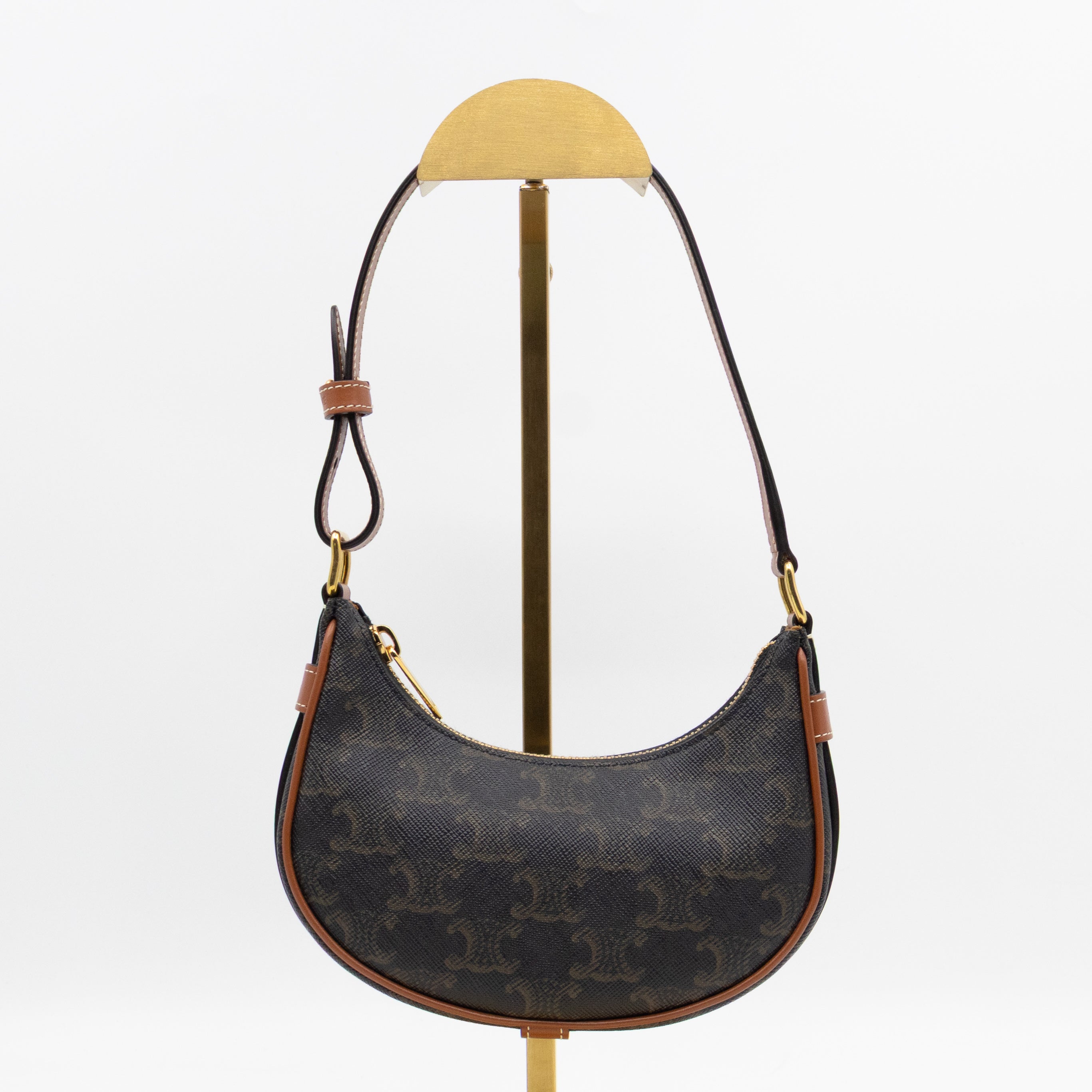 Mini Ava Bag Triomphe Canvas Tan Calfskin Leather