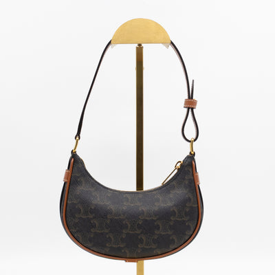 Mini Ava Bag Triomphe Canvas Tan Calfskin Leather