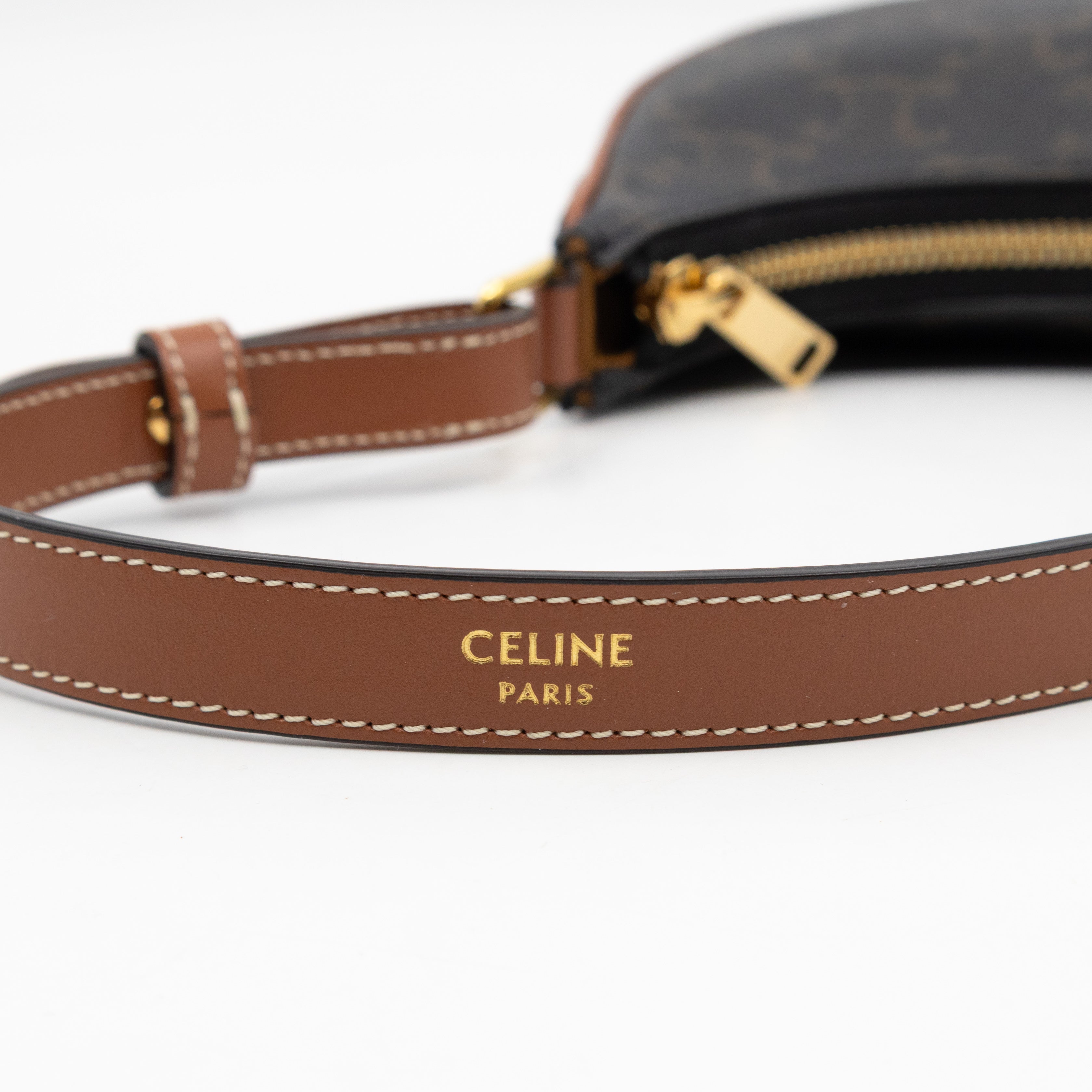 Mini Ava Bag Triomphe Canvas Tan Calfskin Leather