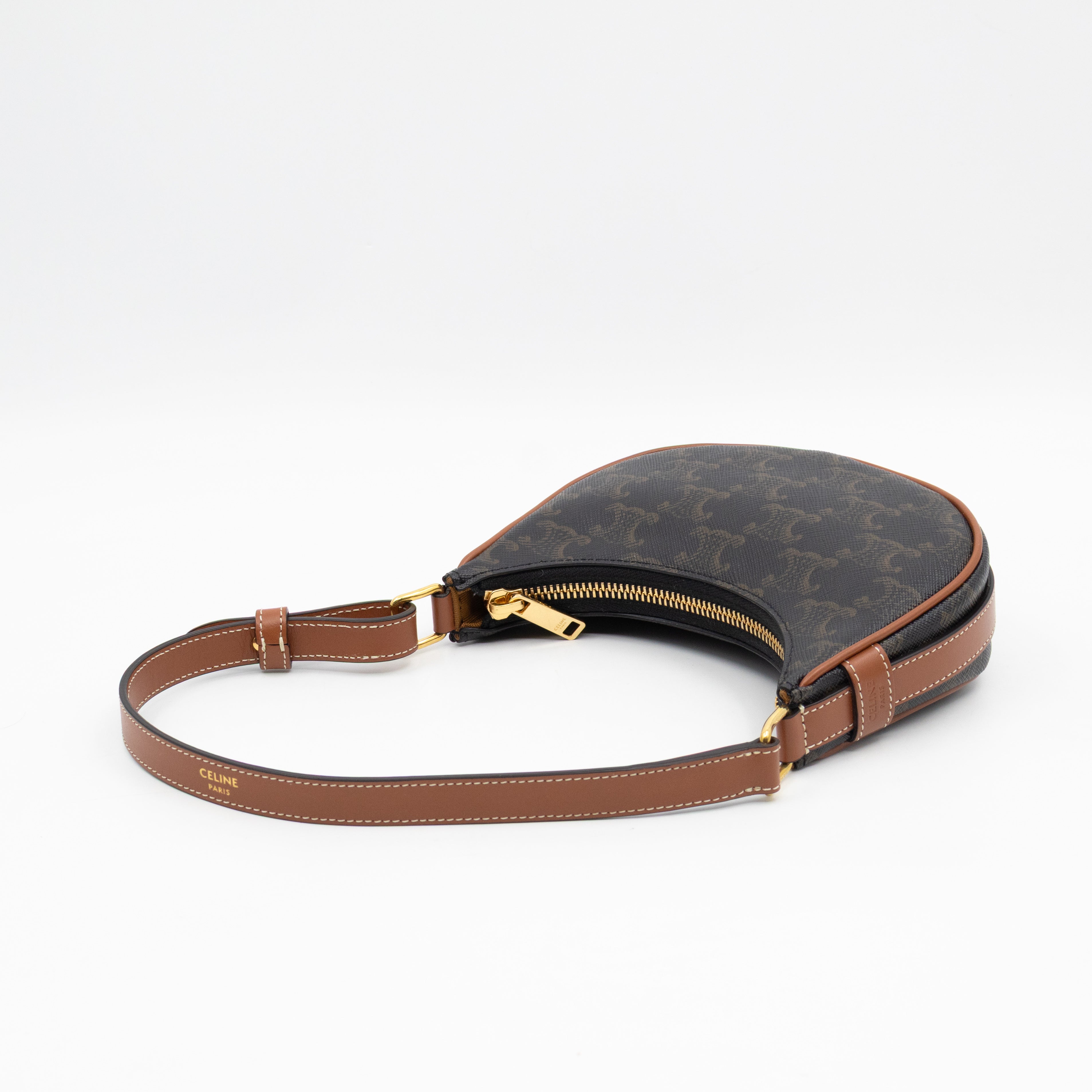Mini Ava Bag Triomphe Canvas Tan Calfskin Leather
