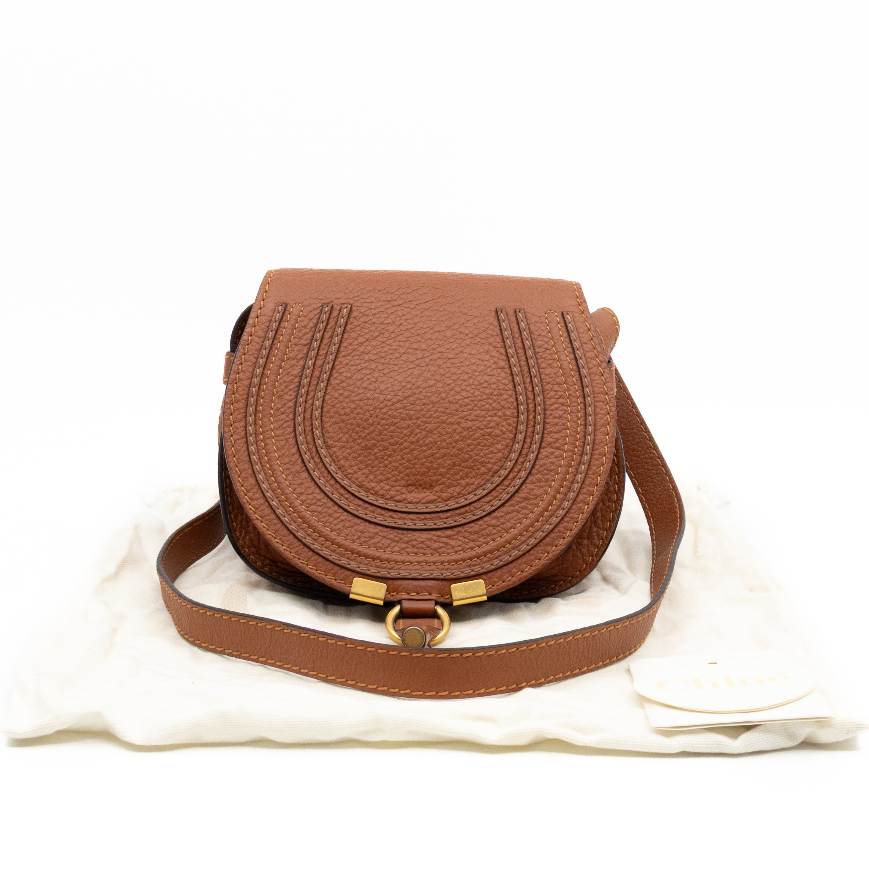 Marcie Mini Crossbody Bag Brown Leather