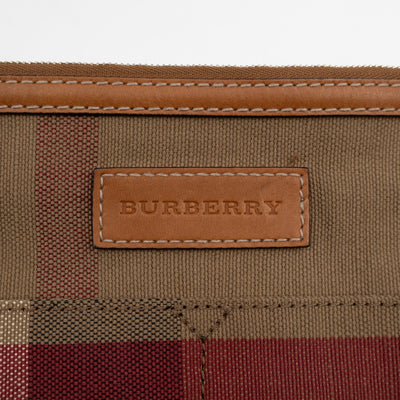Ashby Bucket Bag Check Canvas Brown Leather