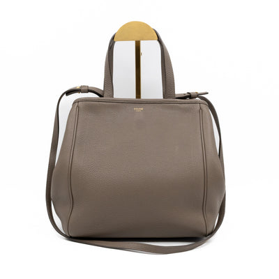Fold Cabas Small Tote Grey Leather