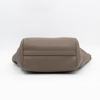 Fold Cabas Small Tote Grey Leather