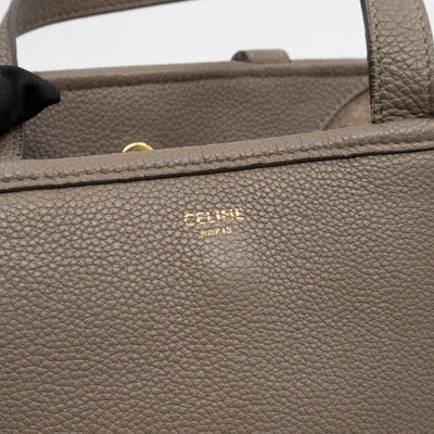Fold Cabas Small Tote Grey Leather