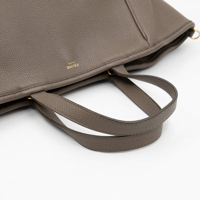 Fold Cabas Small Tote Grey Leather