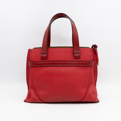 Gate Small Top Handle Tote Red Leather