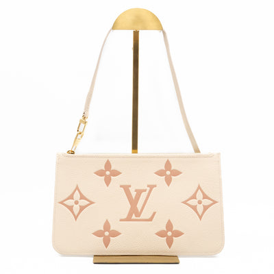 Neverfull Pochette Creme & Rose Trianon Monogram Empreinte Leather