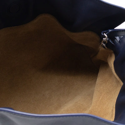 Flamenco Medium Bag with Spiral Strap Abyss Blue Leather