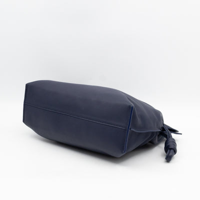 Flamenco Medium Bag with Spiral Strap Abyss Blue Leather