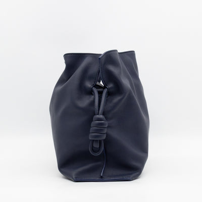 Flamenco Medium Bag with Spiral Strap Abyss Blue Leather