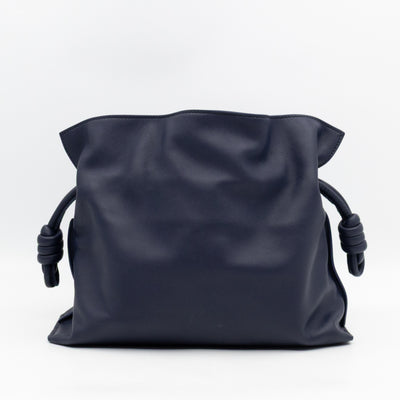 Flamenco Medium Bag with Spiral Strap Abyss Blue Leather