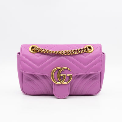 GG Marmont Flap Small Pink Leather