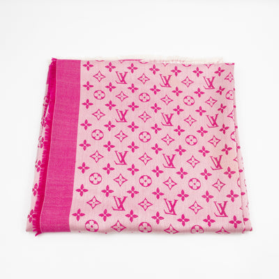 Monogram Denim Shawl Pink