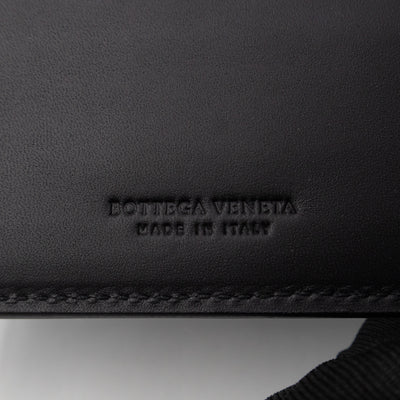 Classic Bifold Wallet Black Intrecciato Leather