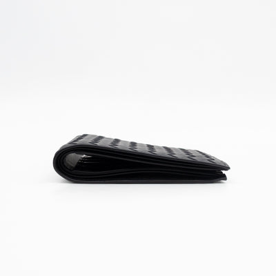 Classic Bifold Wallet Black Intrecciato Leather