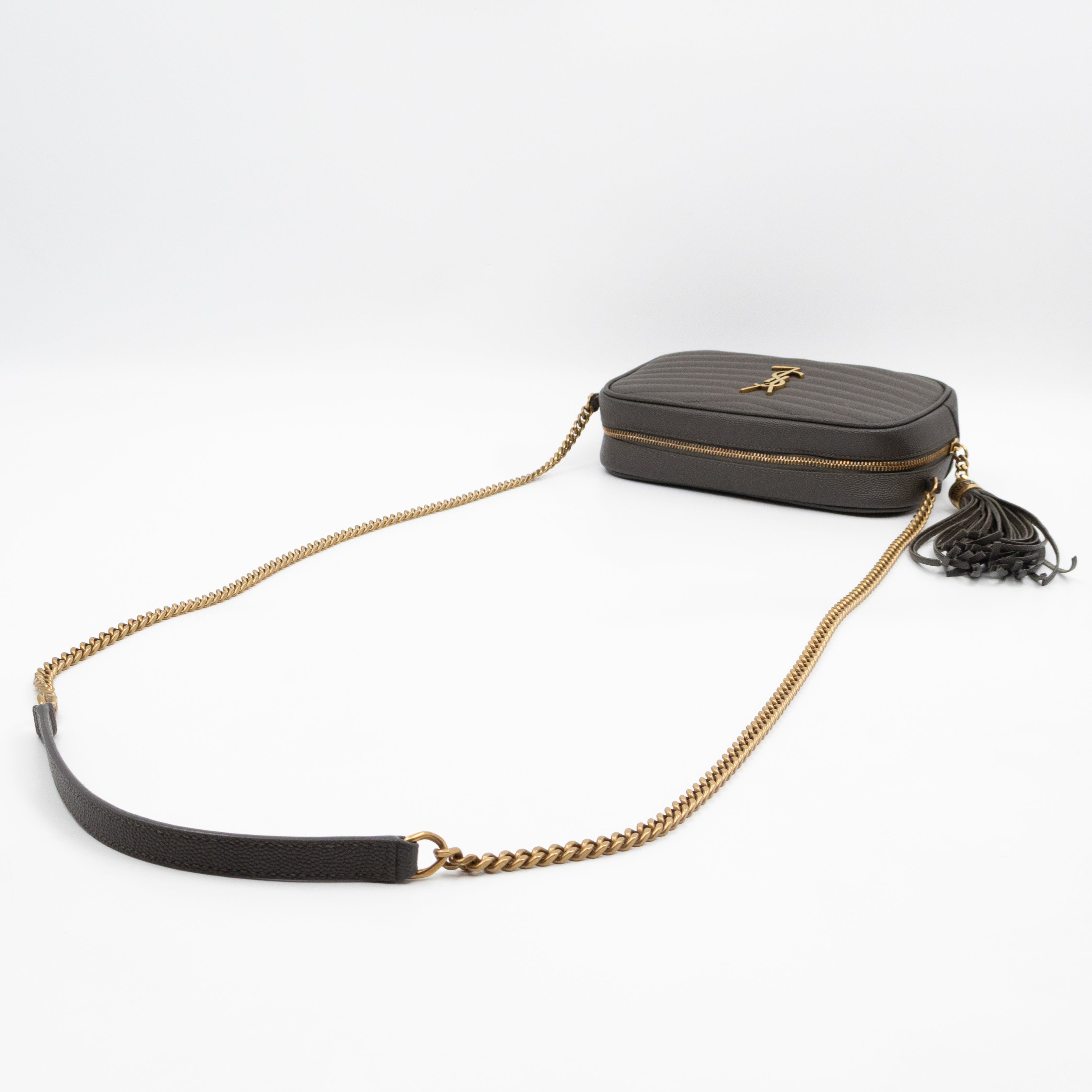 Mini Camera Bag Seaweed Grained Leather
