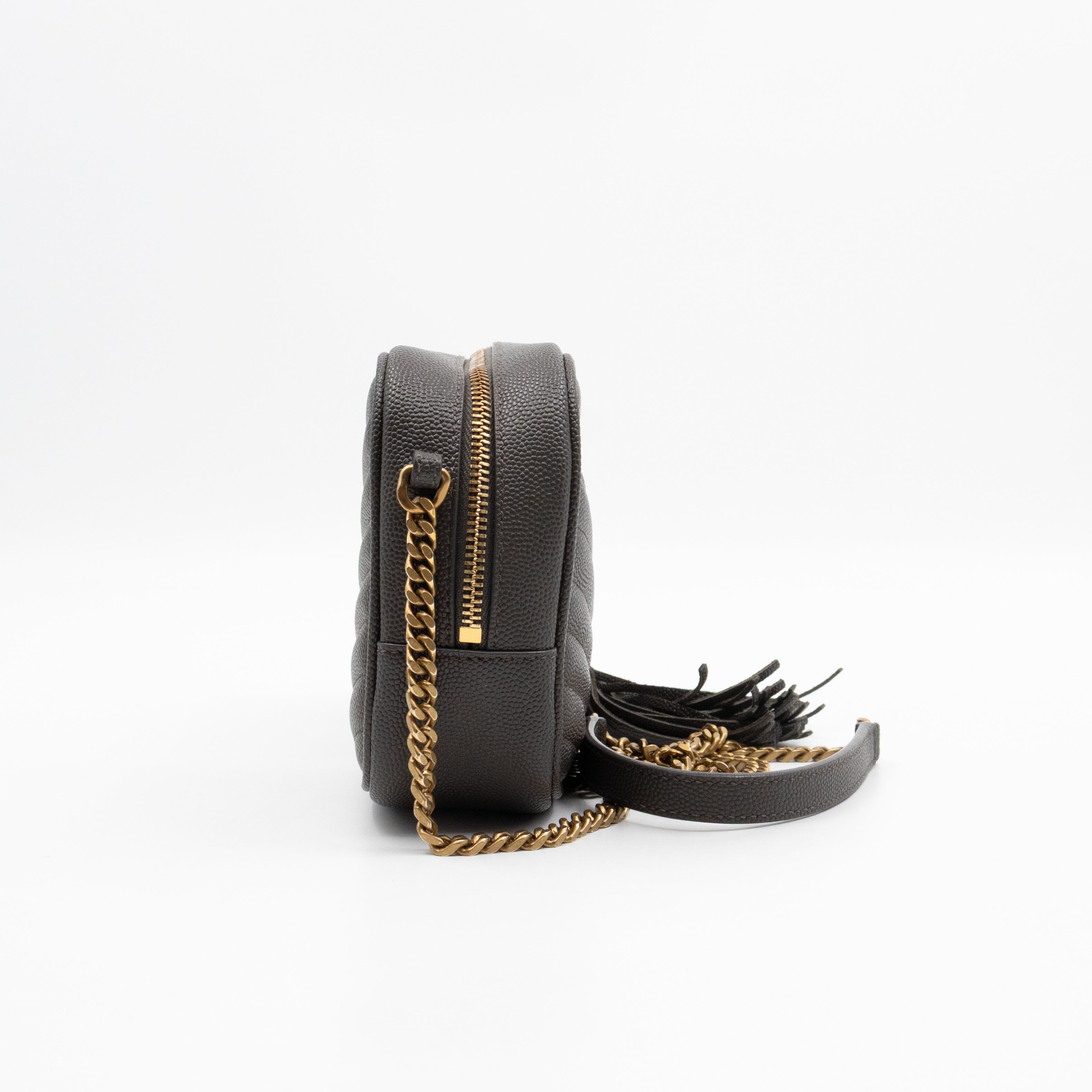 Mini Camera Bag Seaweed Grained Leather