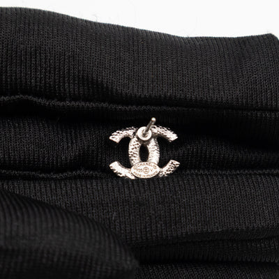 Small CC Crystal Silver Earrings