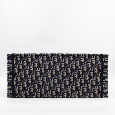 Book Tote Large Blue Oblique Embroidery