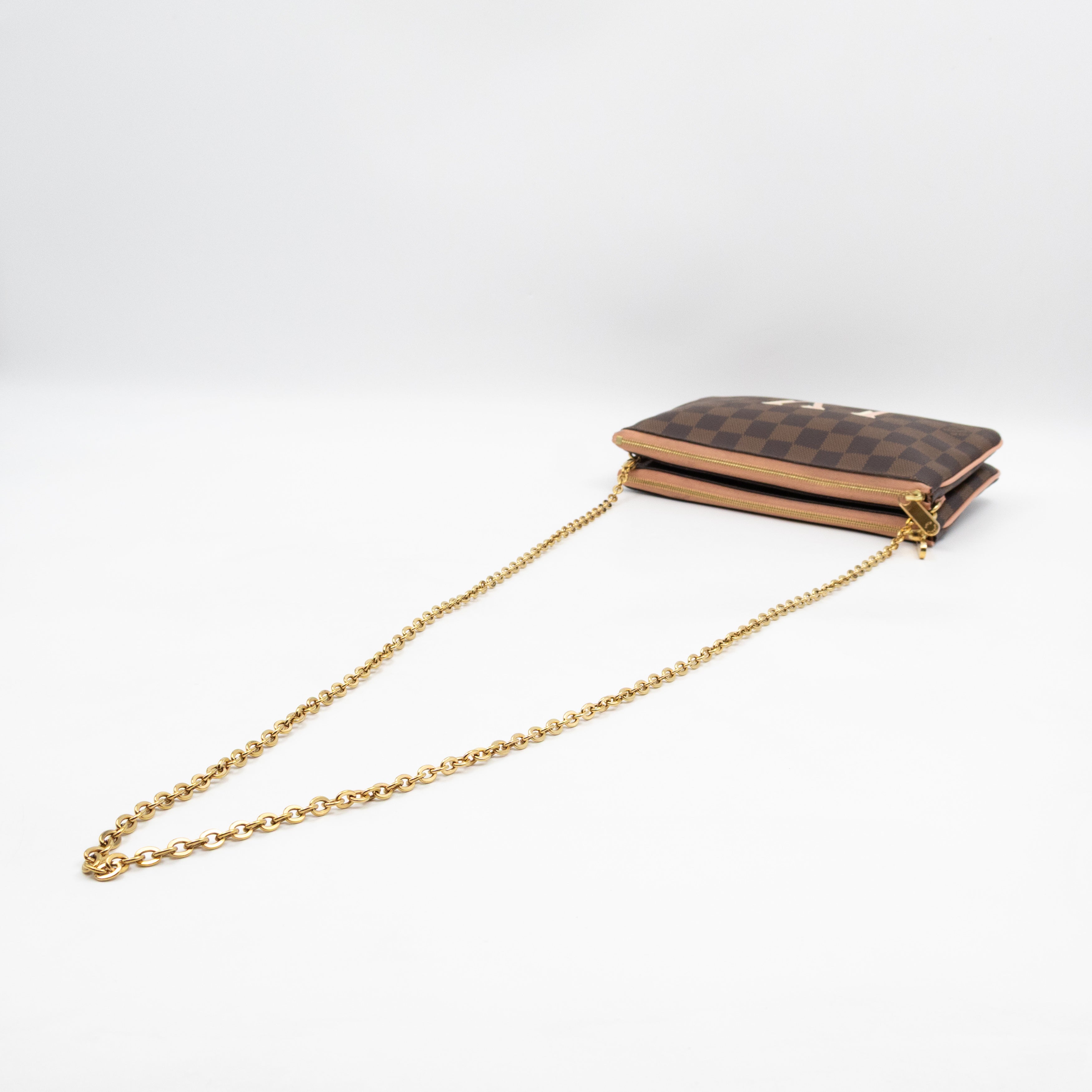 Double Zip Pochette Damier Ebene LV