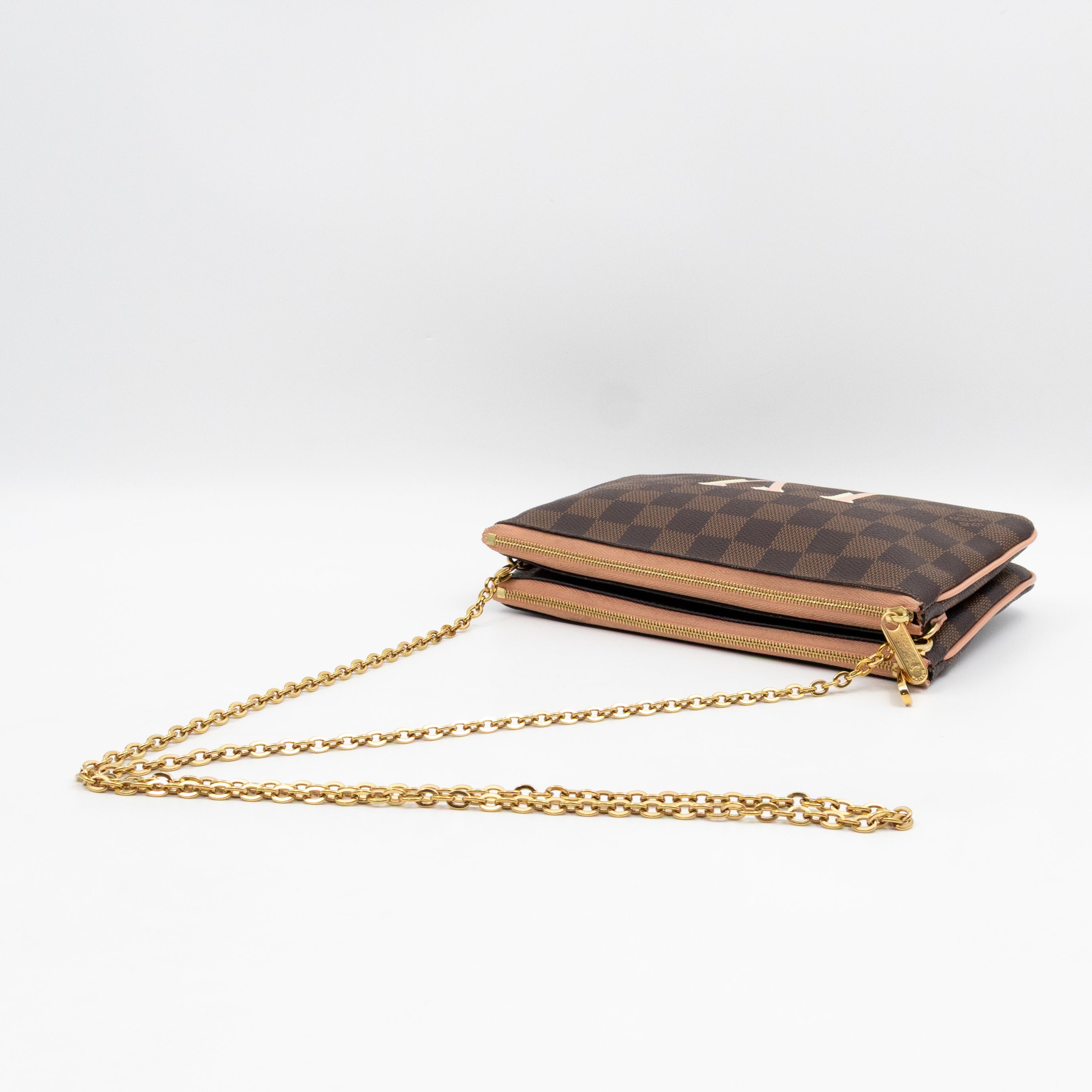 Double Zip Pochette Damier Ebene LV
