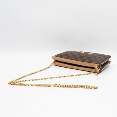 Double Zip Pochette Damier Ebene LV