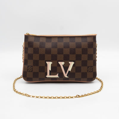 Double Zip Pochette Damier Ebene LV