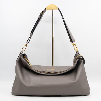 Shoulder Bag Argilla Grey Soft Calf Leather
