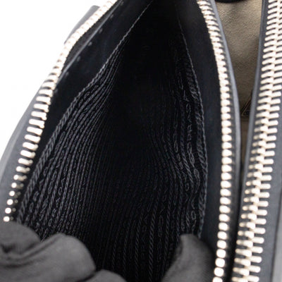 City Stitched Twin Tote Bag Black Calf Leather