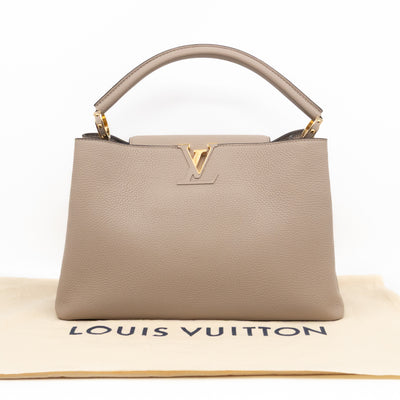 Capucines MM Beige Taurillon Leather