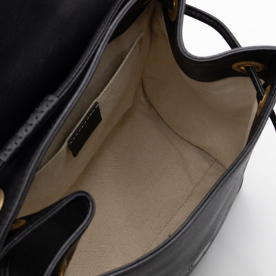 GG Marmont Web Heart Backpack Black Leather