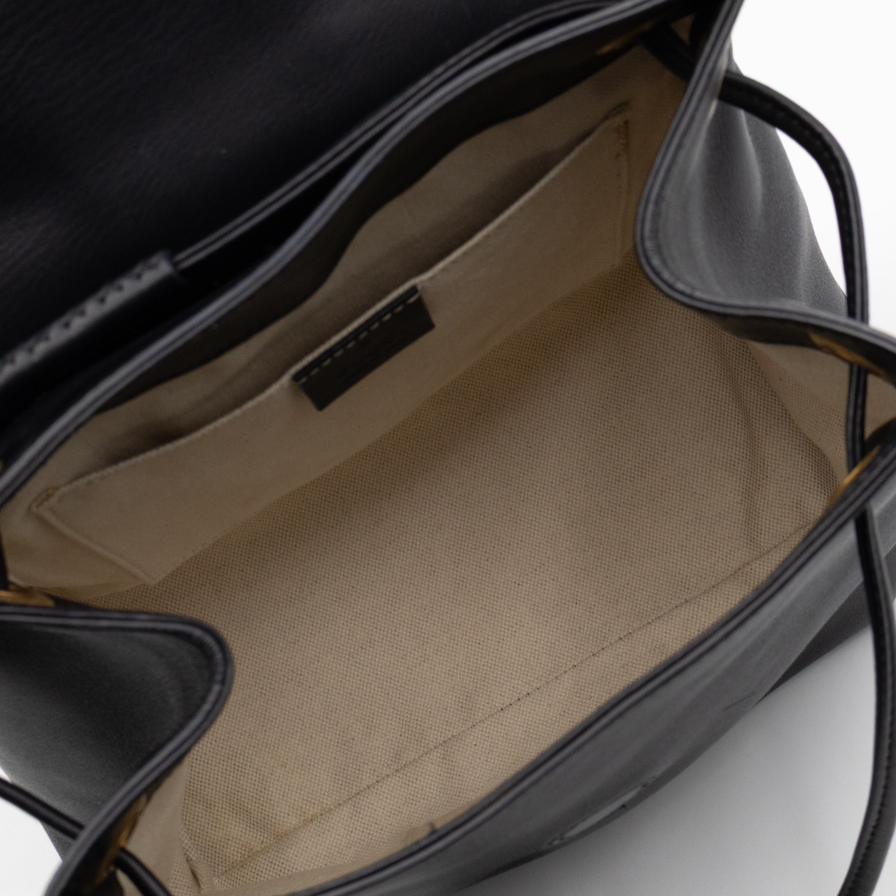 GG Marmont Web Heart Backpack Black Leather