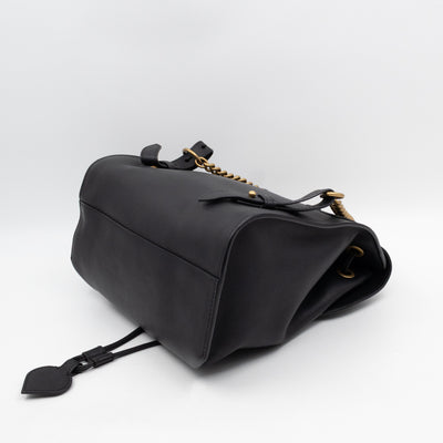 GG Marmont Web Heart Backpack Black Leather
