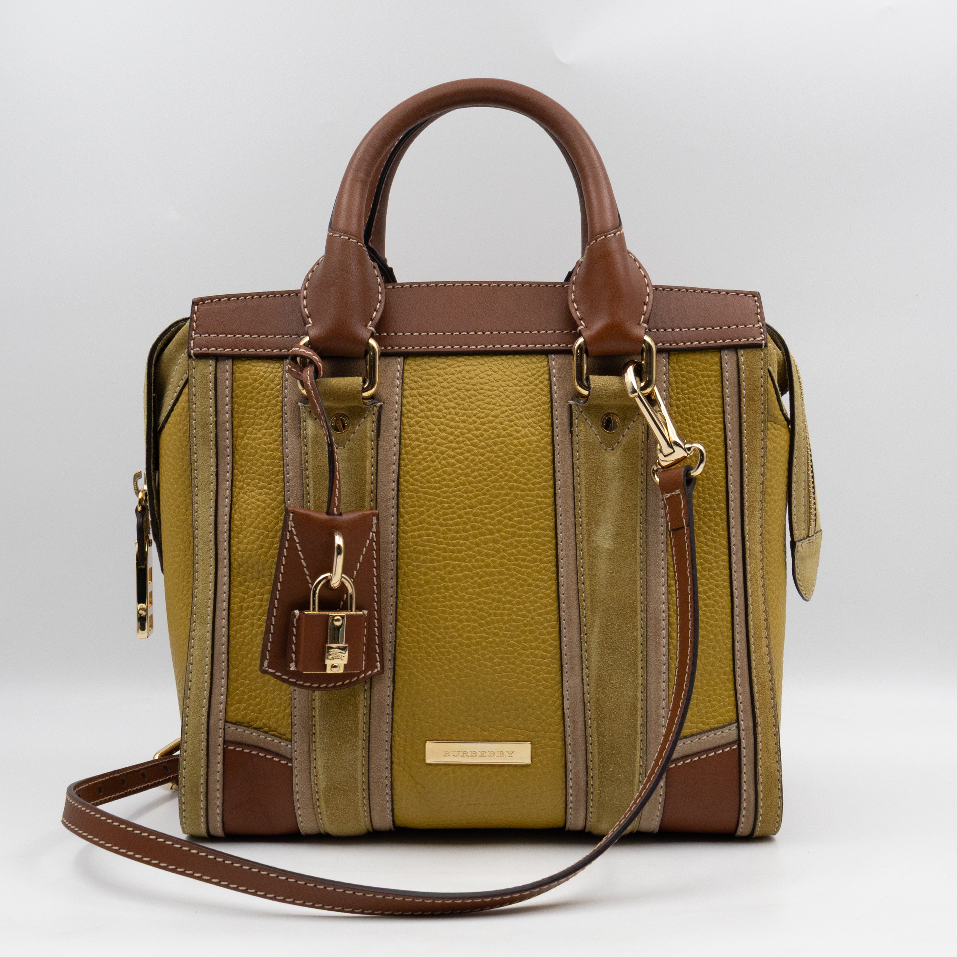 Alchester Satchel Bag Brown & Yellow Leather