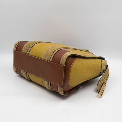 Alchester Satchel Bag Brown & Yellow Leather
