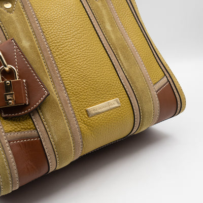 Alchester Satchel Bag Brown & Yellow Leather