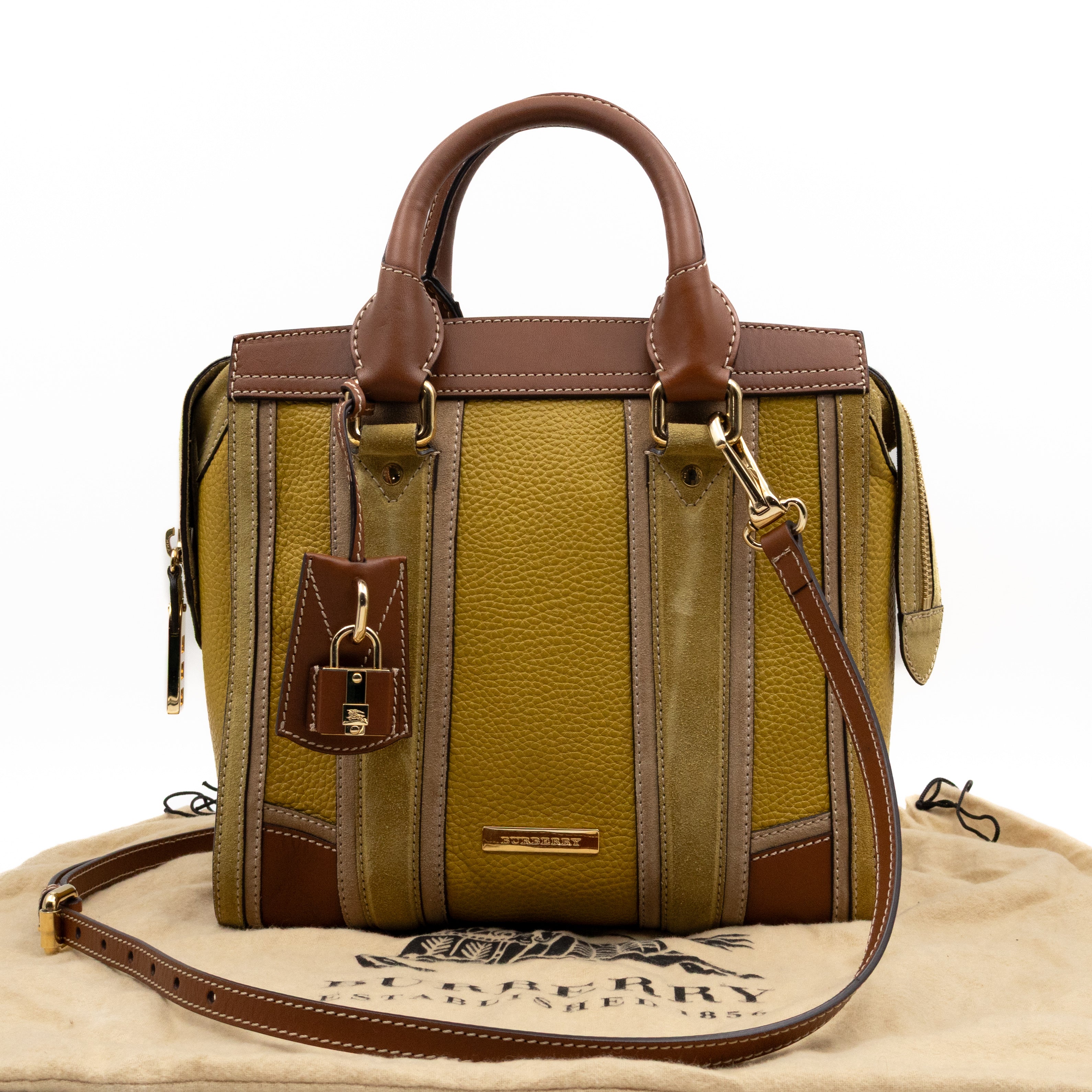 Alchester Satchel Bag Brown & Yellow Leather