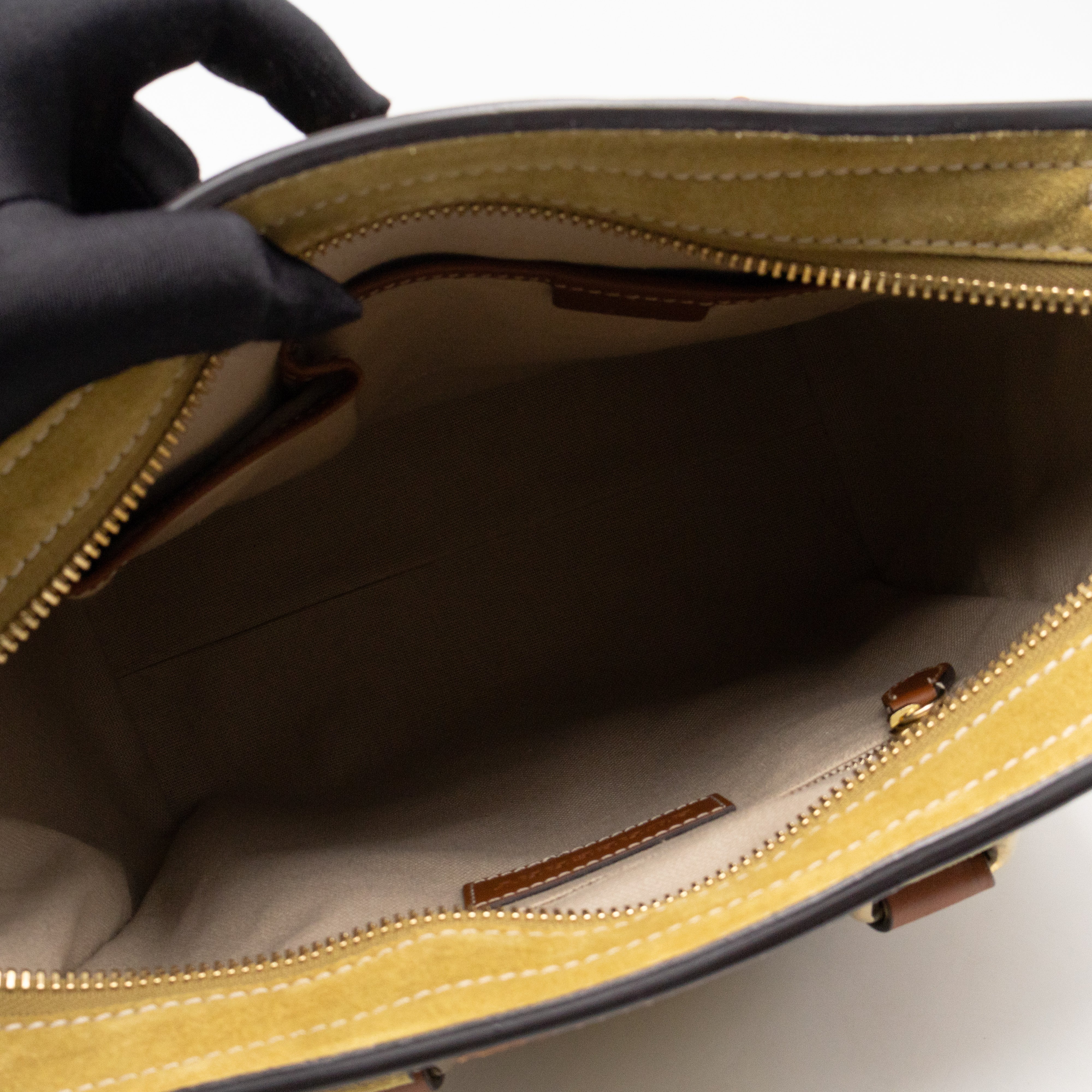 Alchester Satchel Bag Brown & Yellow Leather