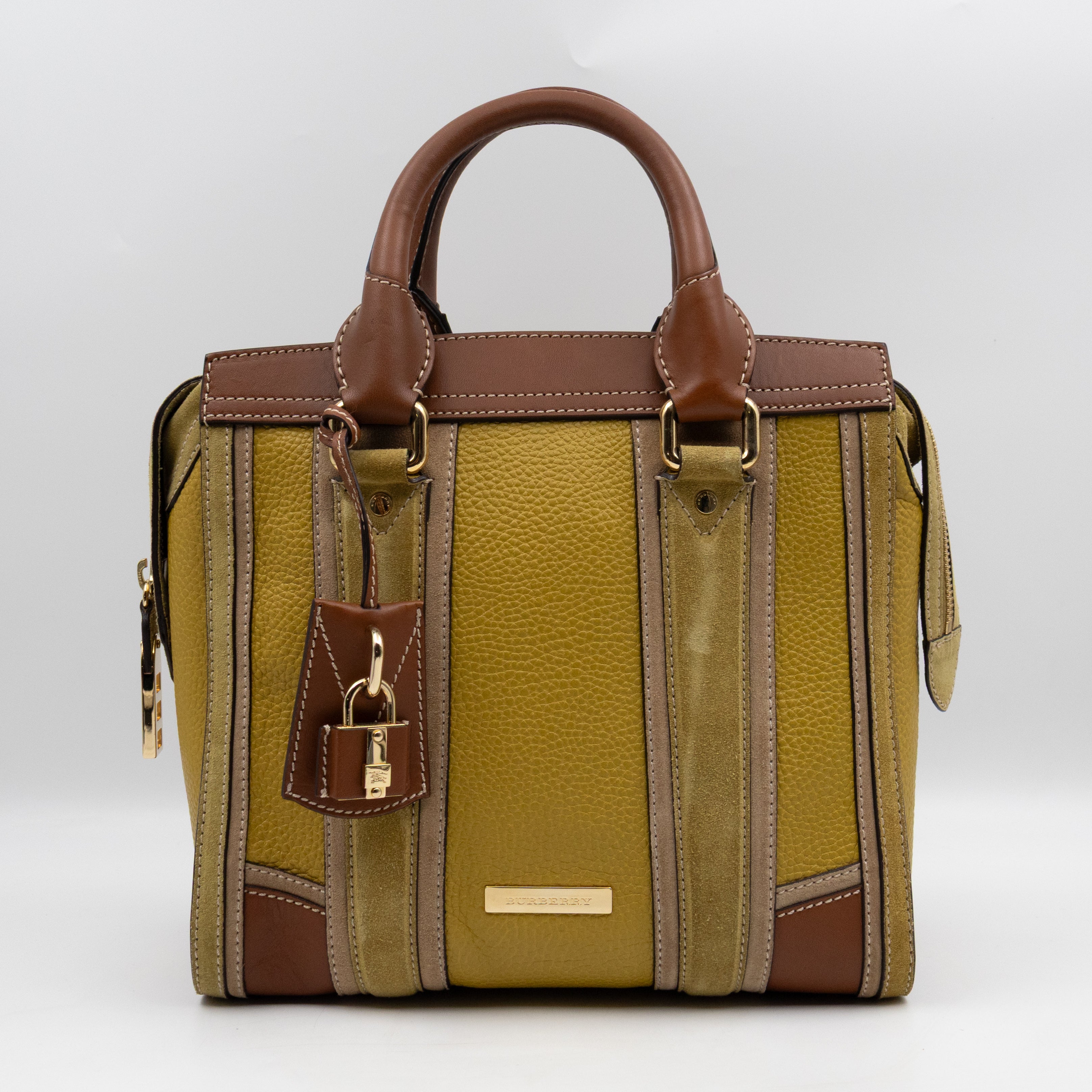 Alchester Satchel Bag Brown & Yellow Leather