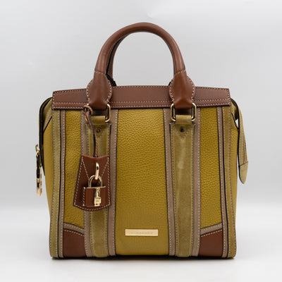 Alchester Satchel Bag Brown & Yellow Leather