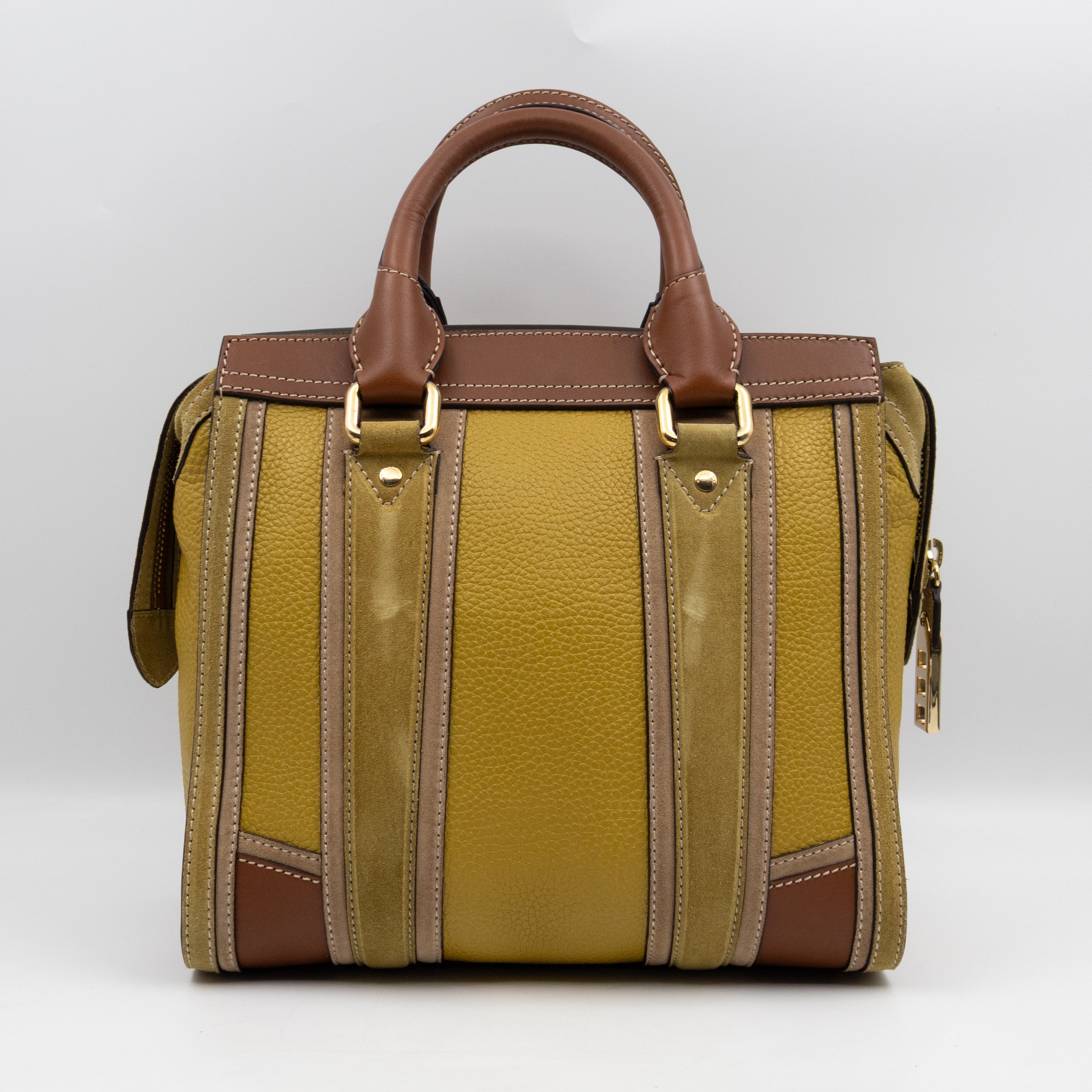 Alchester Satchel Bag Brown & Yellow Leather