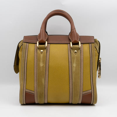 Alchester Satchel Bag Brown & Yellow Leather