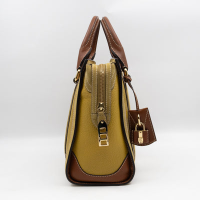 Alchester Satchel Bag Brown & Yellow Leather