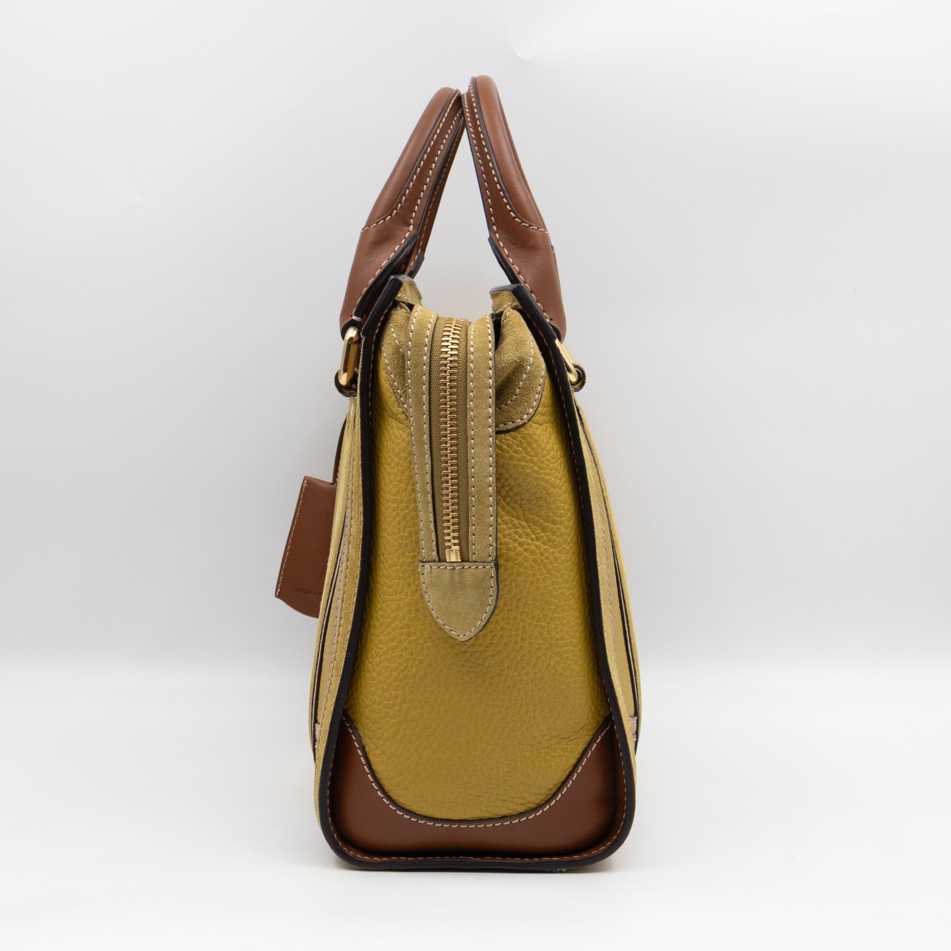 Alchester Satchel Bag Brown & Yellow Leather