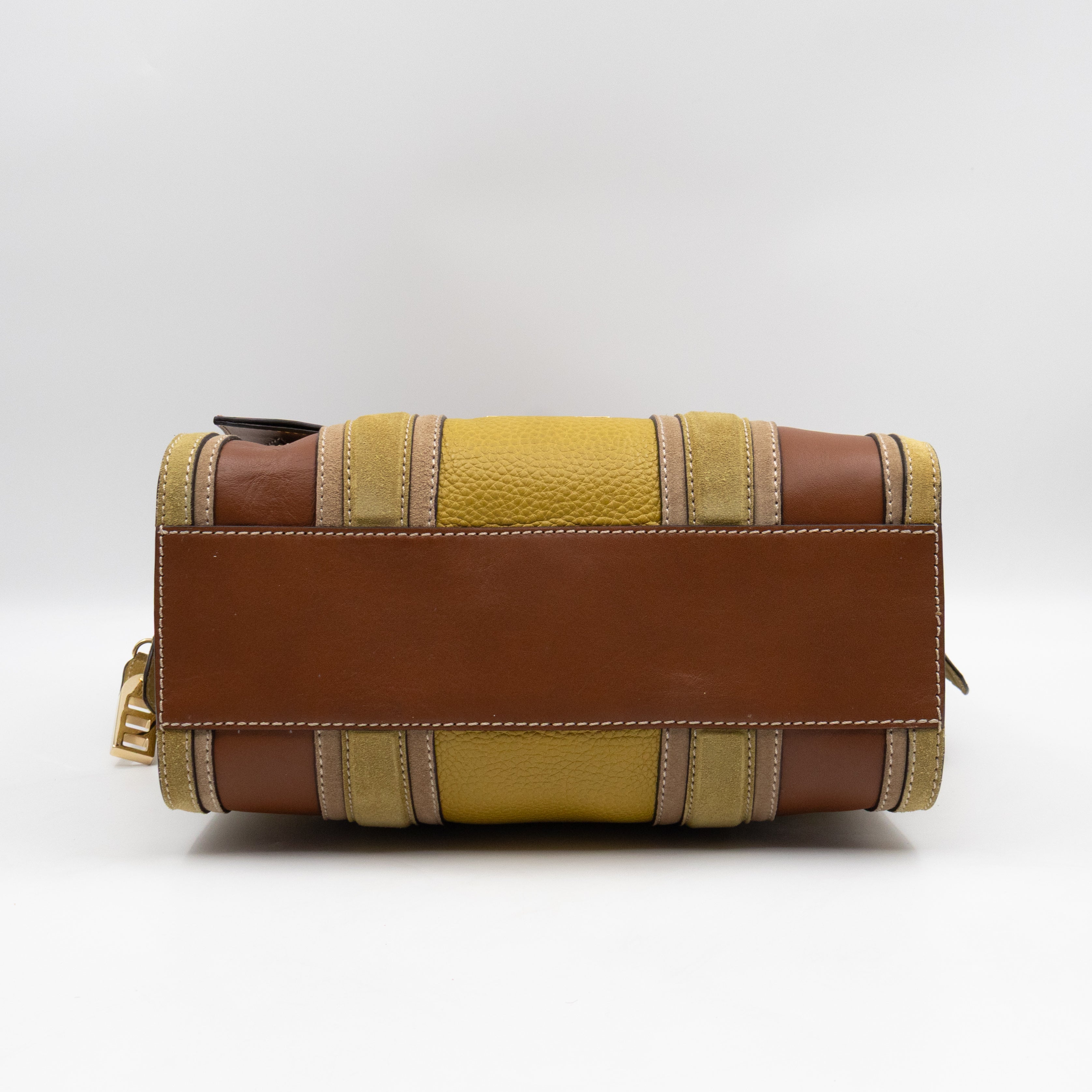 Alchester Satchel Bag Brown & Yellow Leather