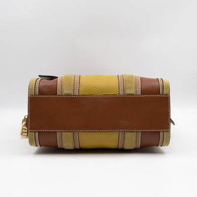 Alchester Satchel Bag Brown & Yellow Leather