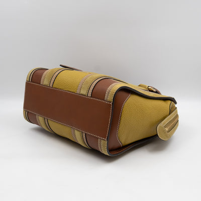 Alchester Satchel Bag Brown & Yellow Leather